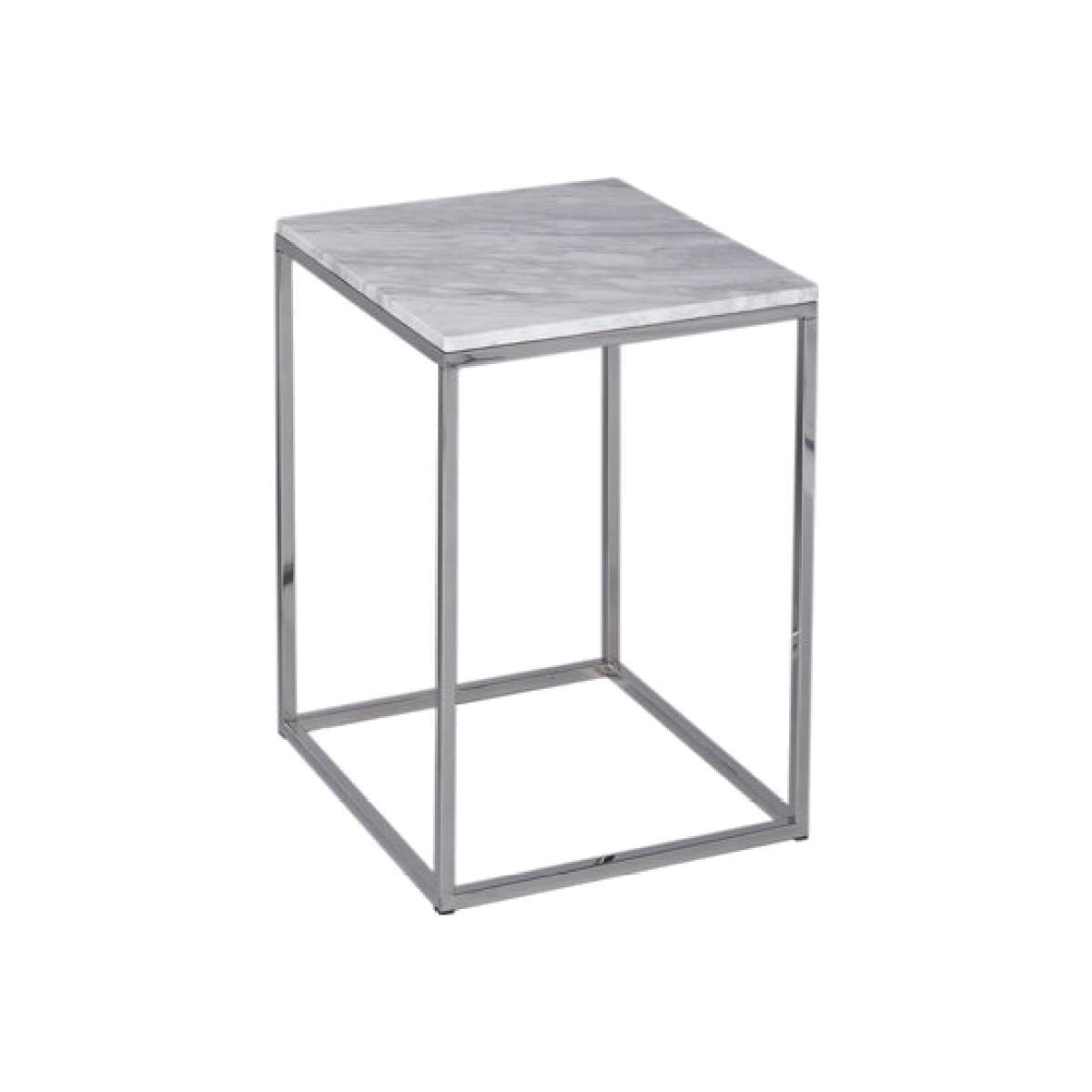 Gillmore Kensal White Marble With Polished Base Square Side Table – image 1