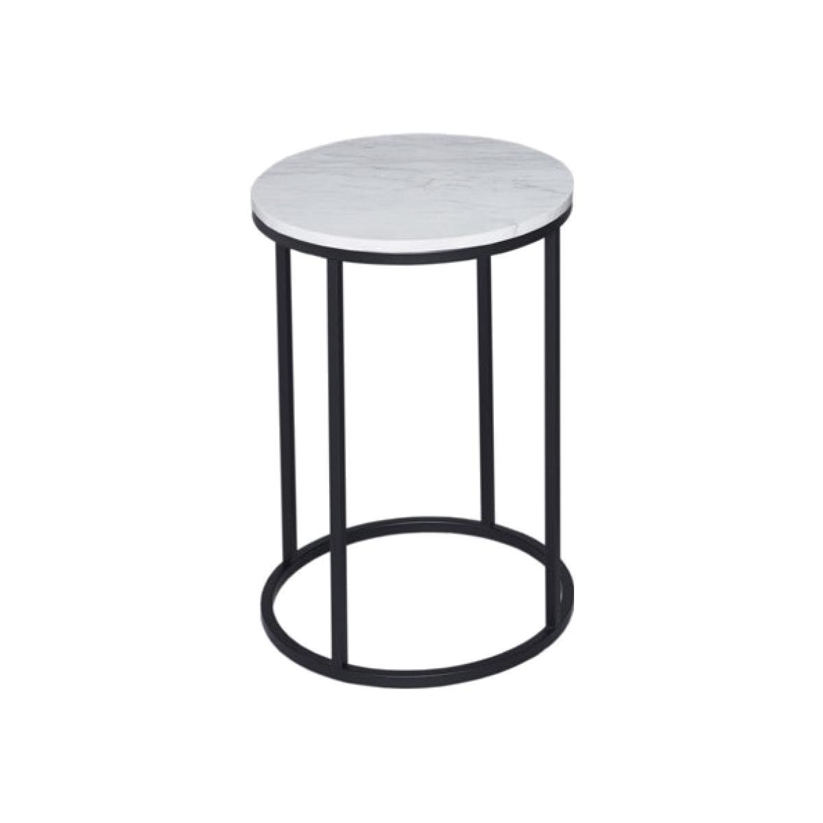 Gillmore Kensal White Marble With Black Base Round Side Table – image 1