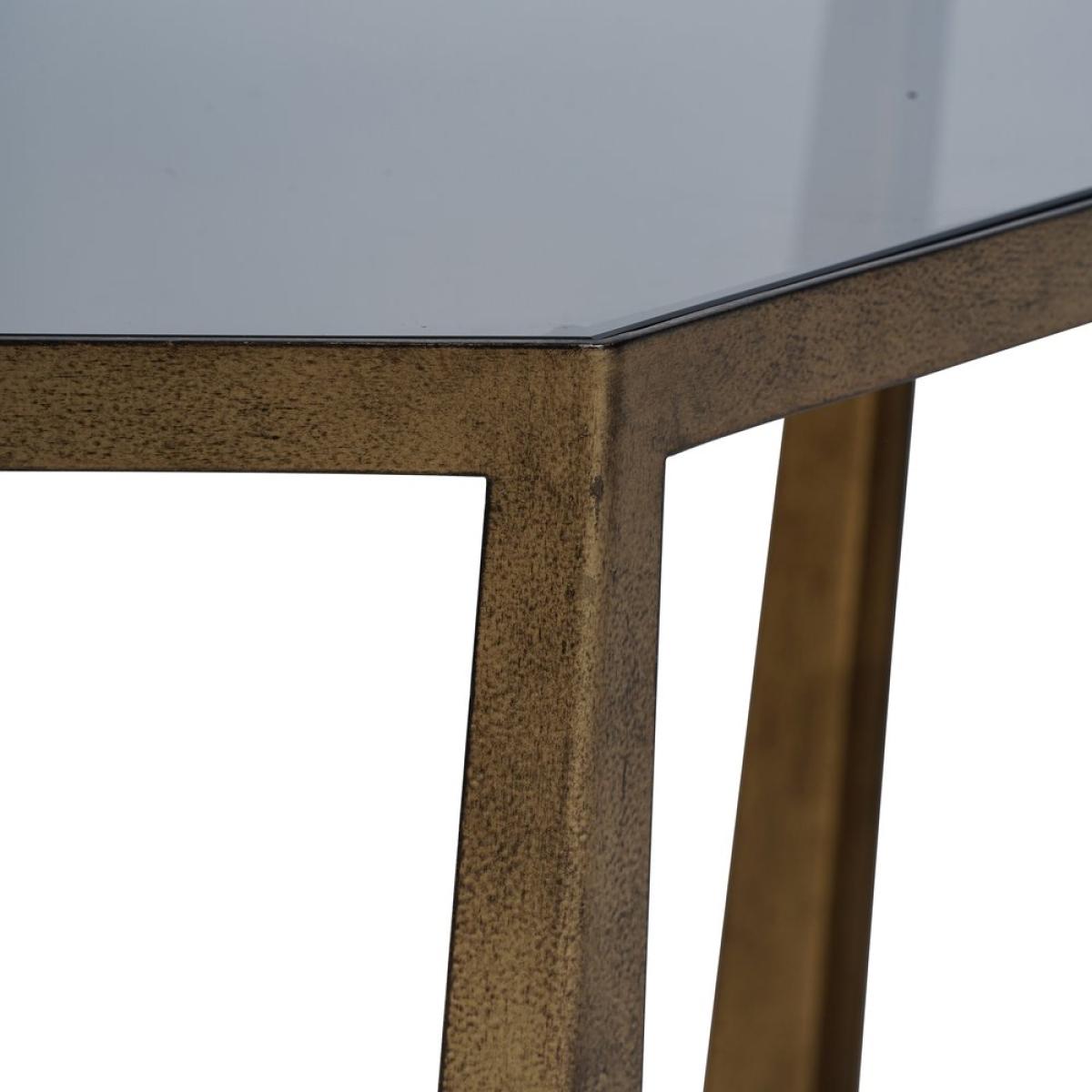Libra Interiors Terassa Catalan Style Champagne and Smoked Glass Side Table – image 2