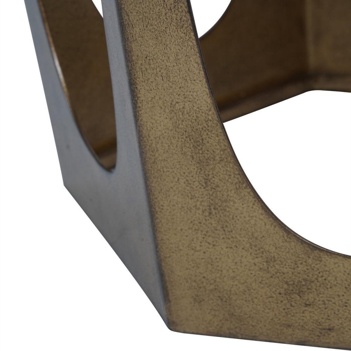 Libra Interiors Terassa Catalan Style Champagne and Smoked Glass Side Table – image 3