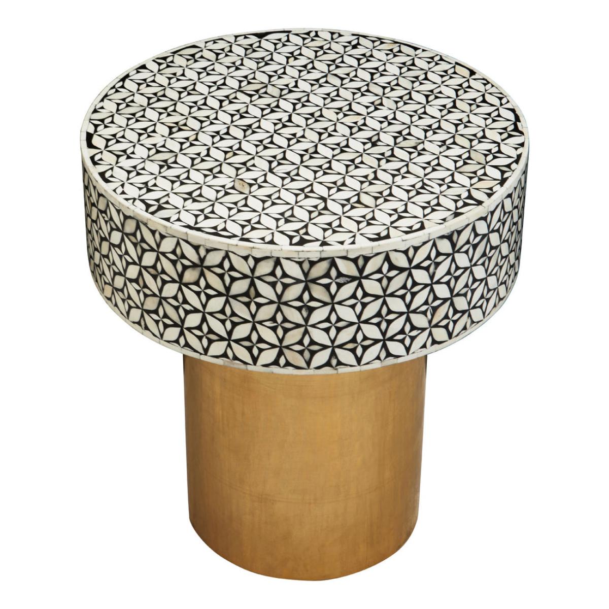 Olivia's Florence Round Side Table in Black & Brass – image 3