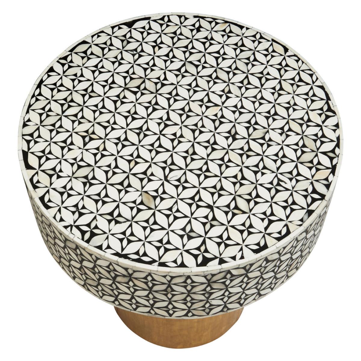 Olivia's Florence Round Side Table in Black & Brass – image 4