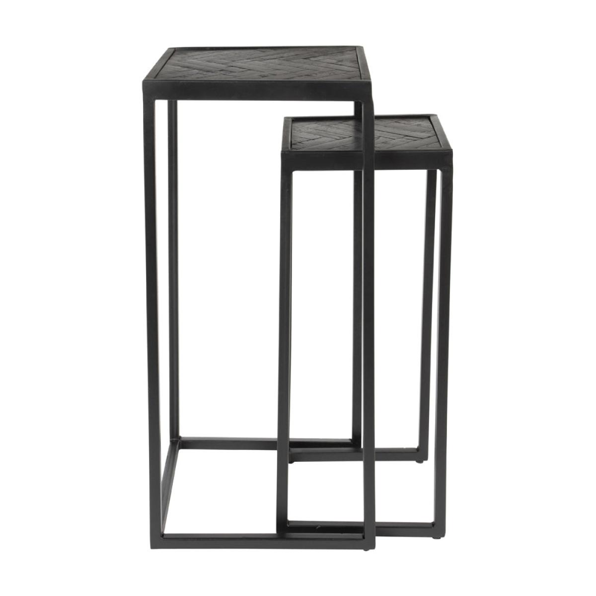 Olivia's Nordic Living Collection Set of 2 Parkes Side Tables in High Black – image 3