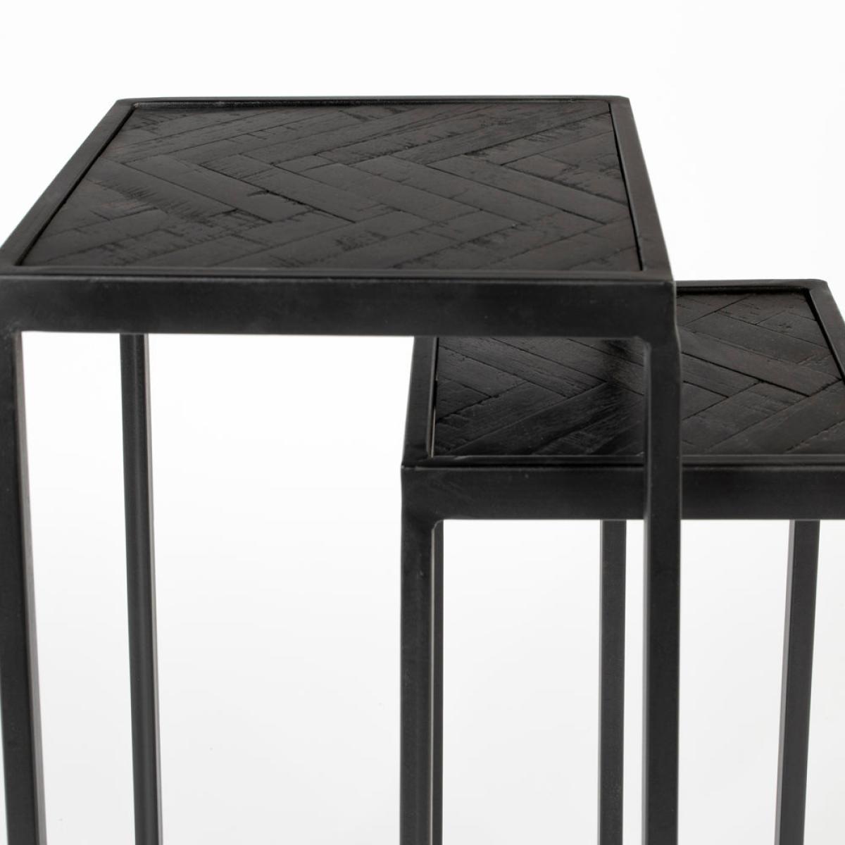 Olivia's Nordic Living Collection Set of 2 Parkes Side Tables in High Black – image 4