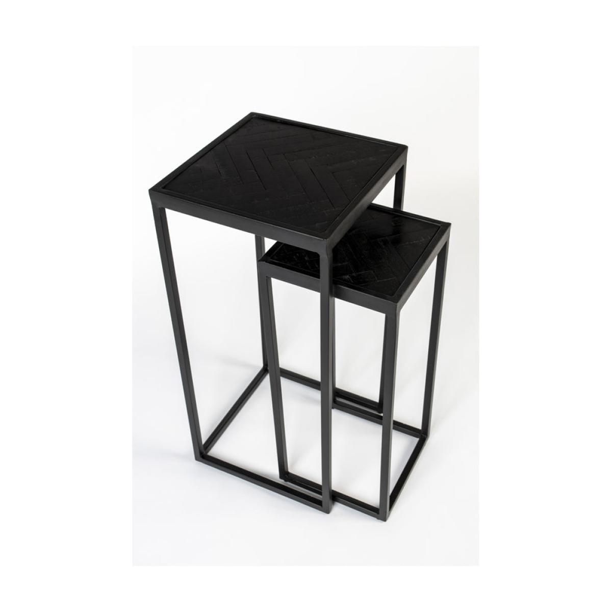 Olivia's Nordic Living Collection Set of 2 Parkes Side Tables in High Black – image 5