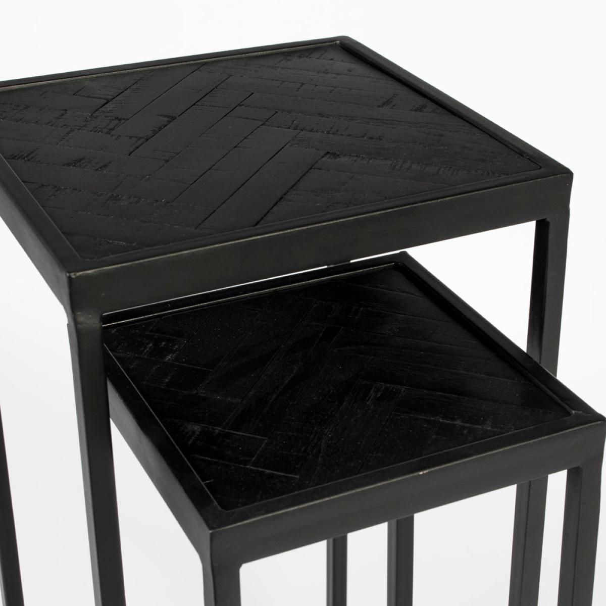 Olivia's Nordic Living Collection Set of 2 Parkes Side Tables in High Black – image 6