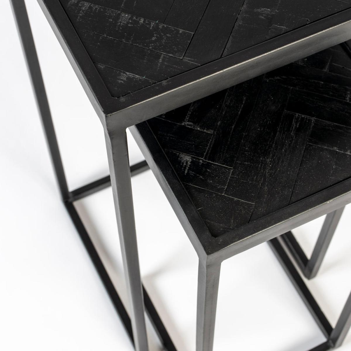 Olivia's Nordic Living Collection Set of 2 Parkes Side Tables in High Black – image 7