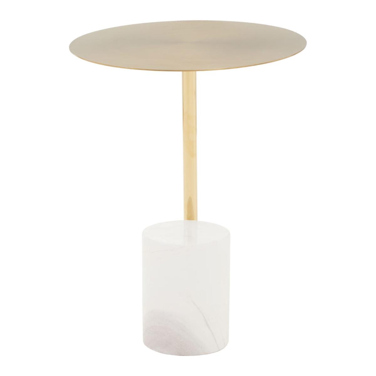 Olivia's Orion Side Table in Gold & White – image 2