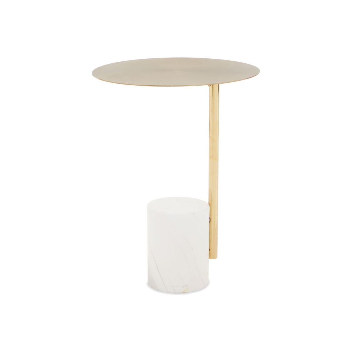 Olivia's Orion Side Table in Gold & White – image 1