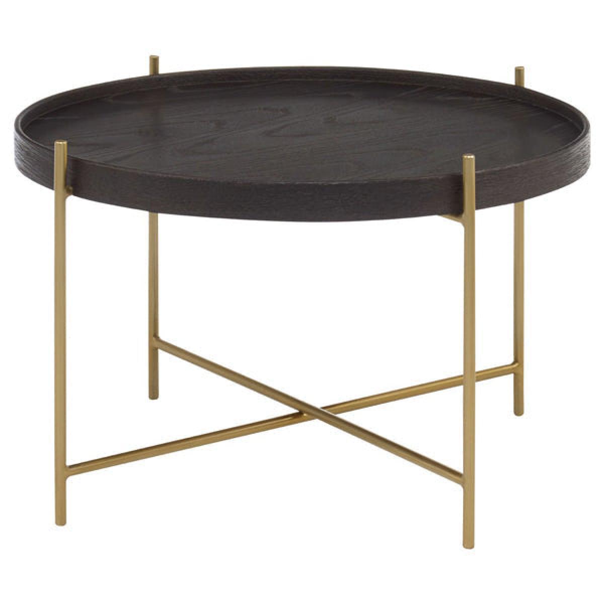 Olivia's Lou Side Table Black Top and Gold Base | Outlet / Short – image 2