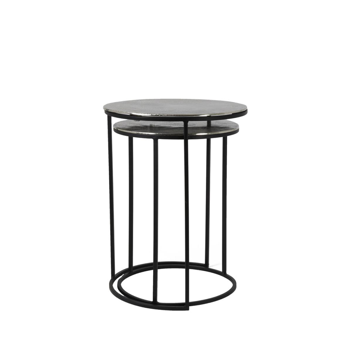 Light & Living Set of 2 Thizas Side Table Nickel And Matt Black | Outlet – image 2