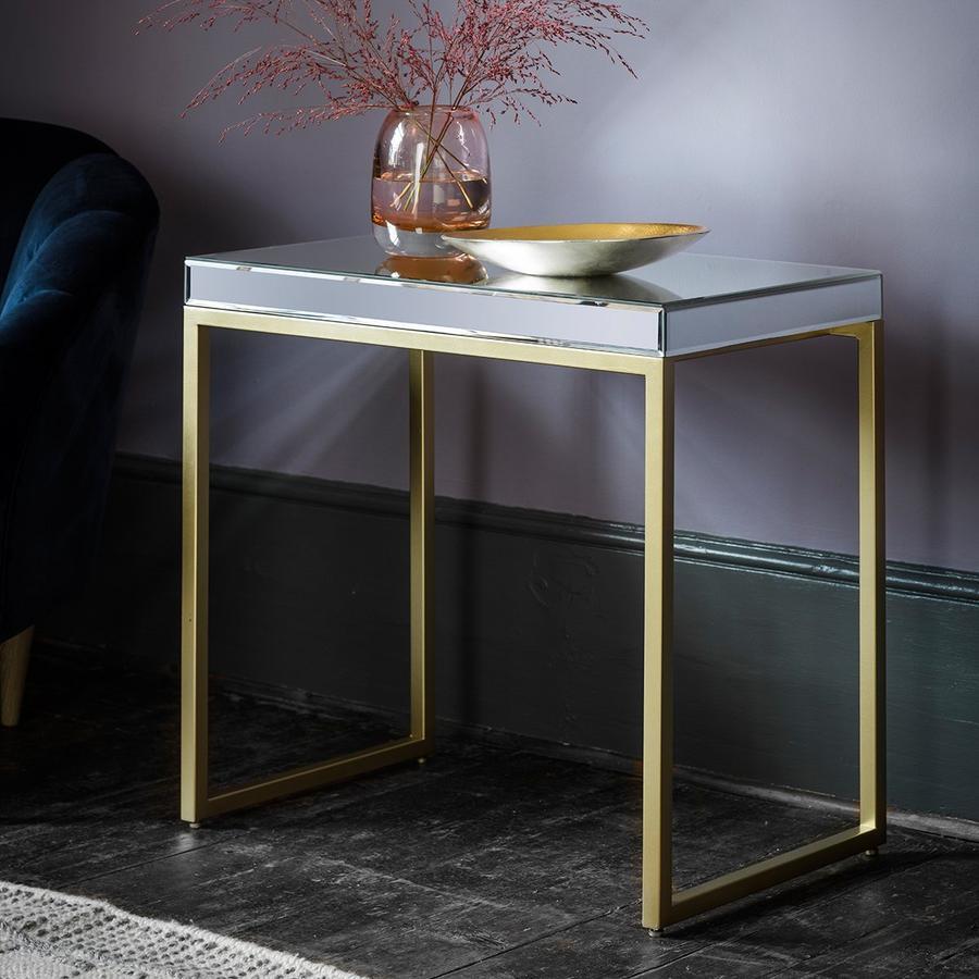 Gallery Direct Pippard Mirrored Top Side Table in Champagne – image 2
