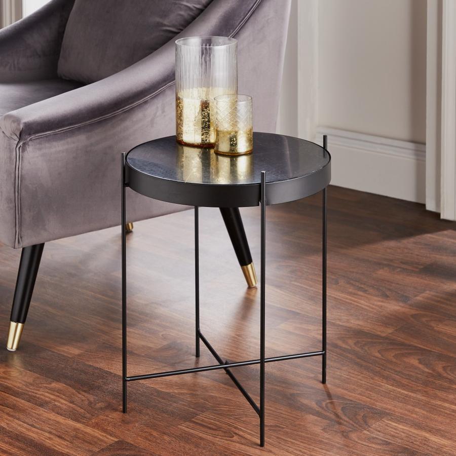 Native Home Black Marble Side Table – image 1