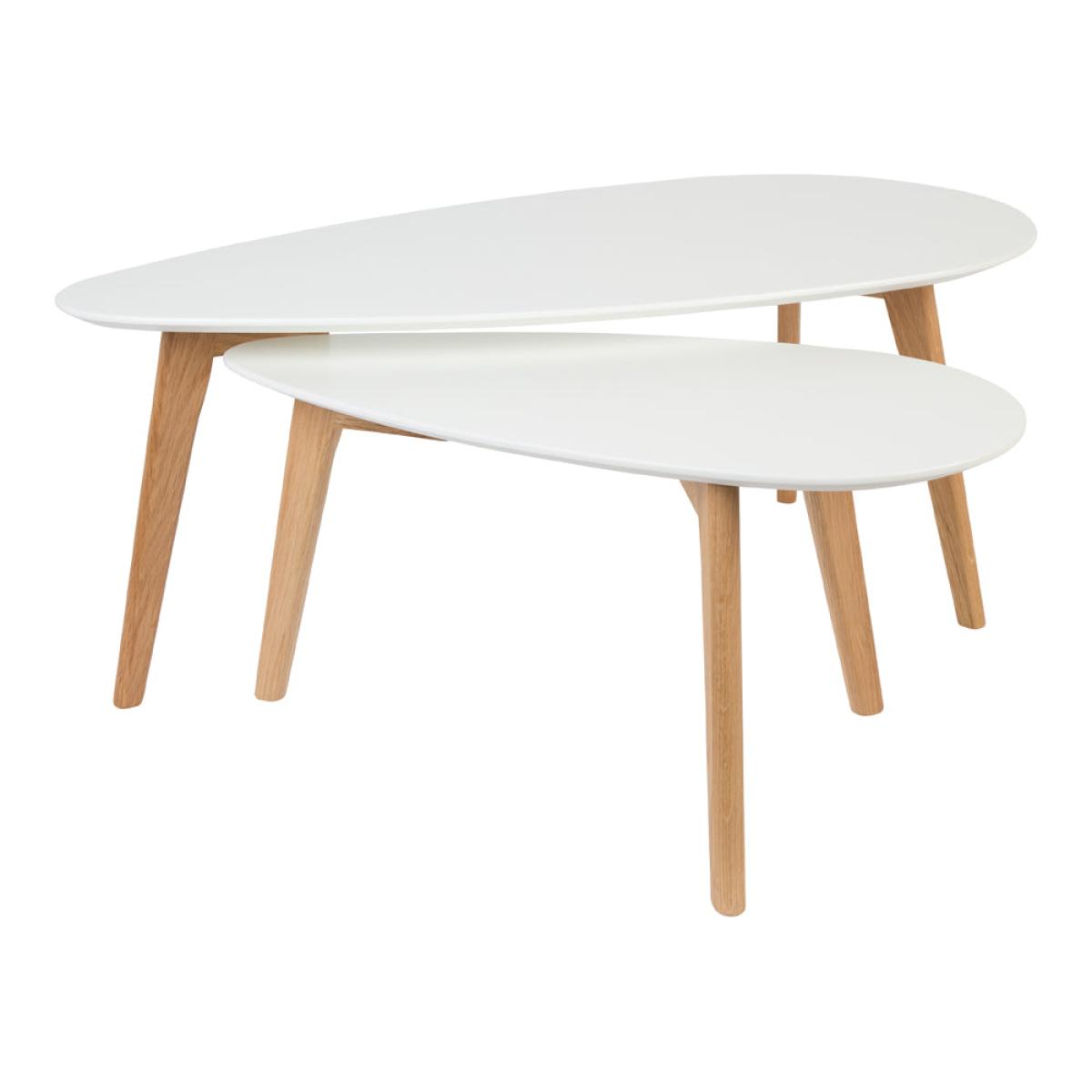 Olivia's Nordic Living Collection - Daeg Set of 2 Coffee Tables in White – image 2