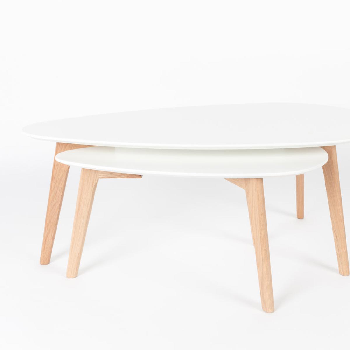 Olivia's Nordic Living Collection - Daeg Set of 2 Coffee Tables in White – image 9