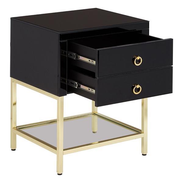 Olivia's Side Table Katie Townhouse Gold 2 Drawer – image 3