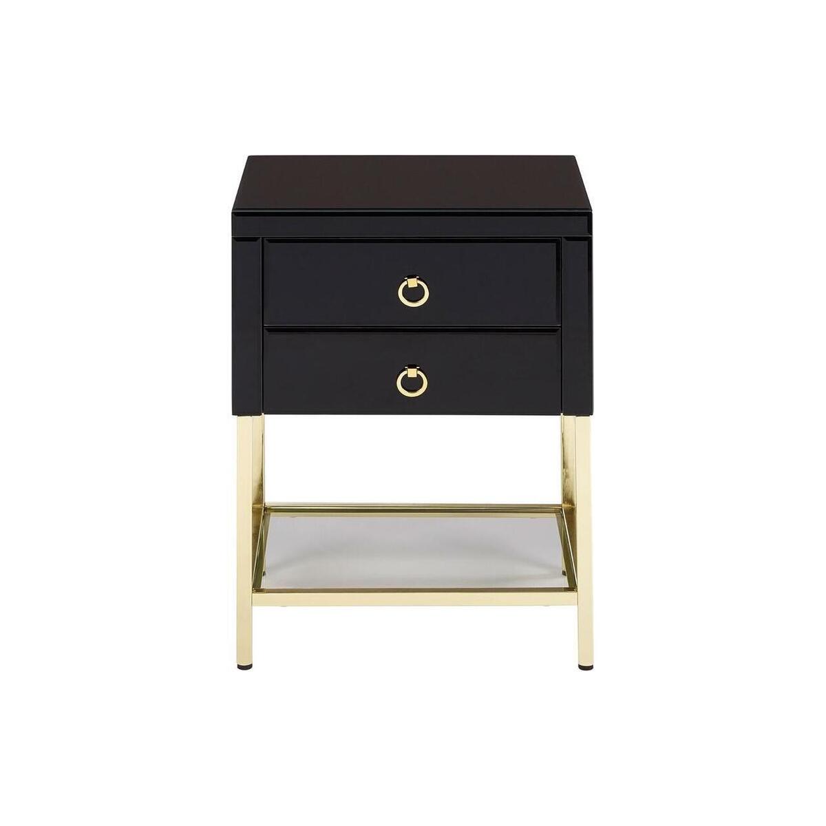 Olivia's Side Table Katie Townhouse Gold 2 Drawer – image 2