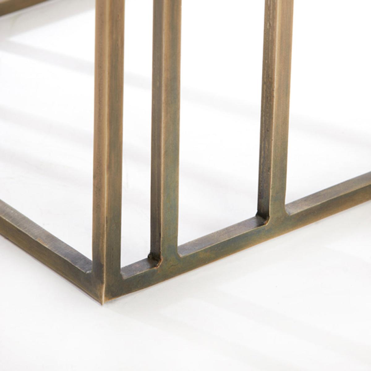 Light & Living Roshan Travertine & Bronze Side table – image 6