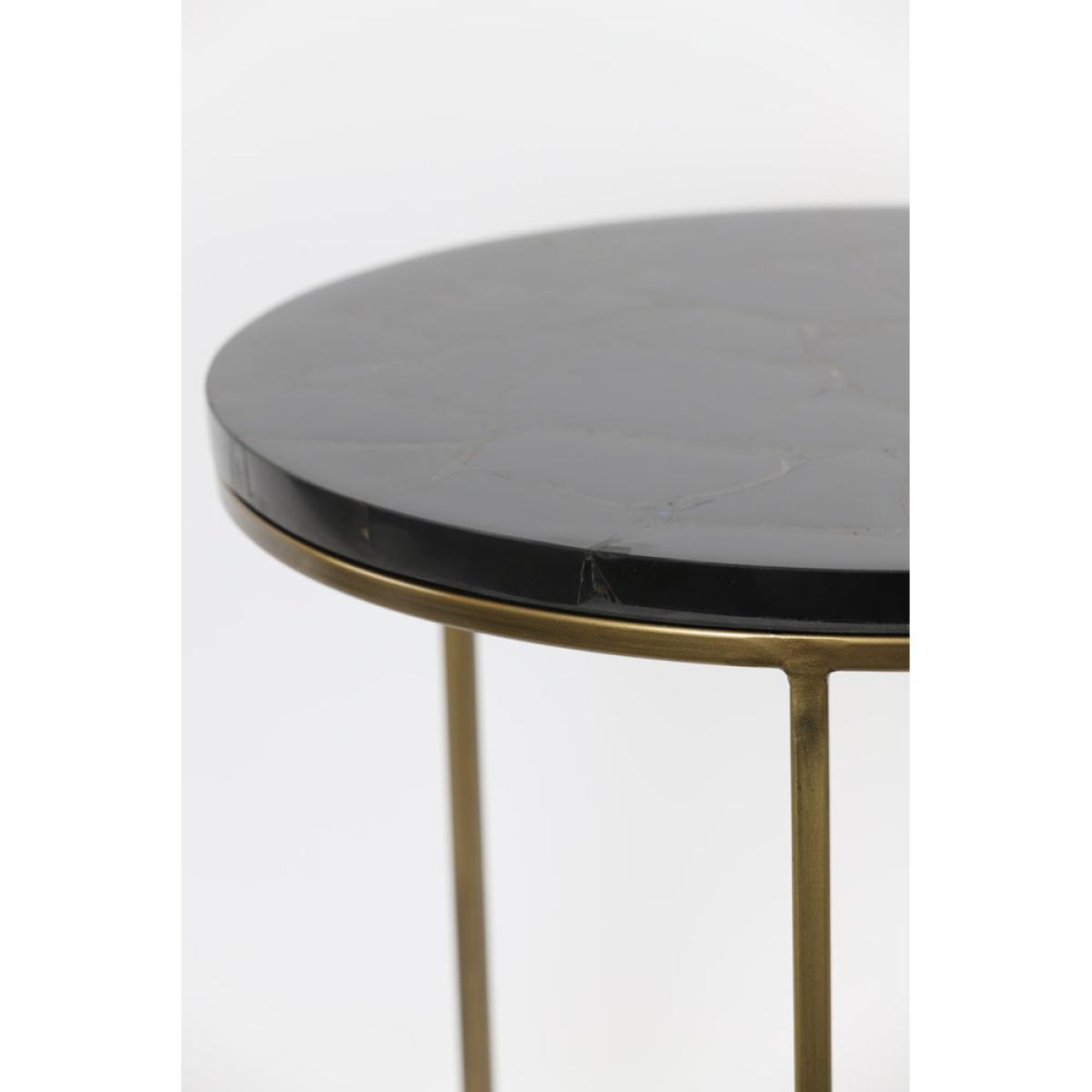 Light & Living Sobrina Side Table Black Agate And Ant Bronze Set of 2 – image 4