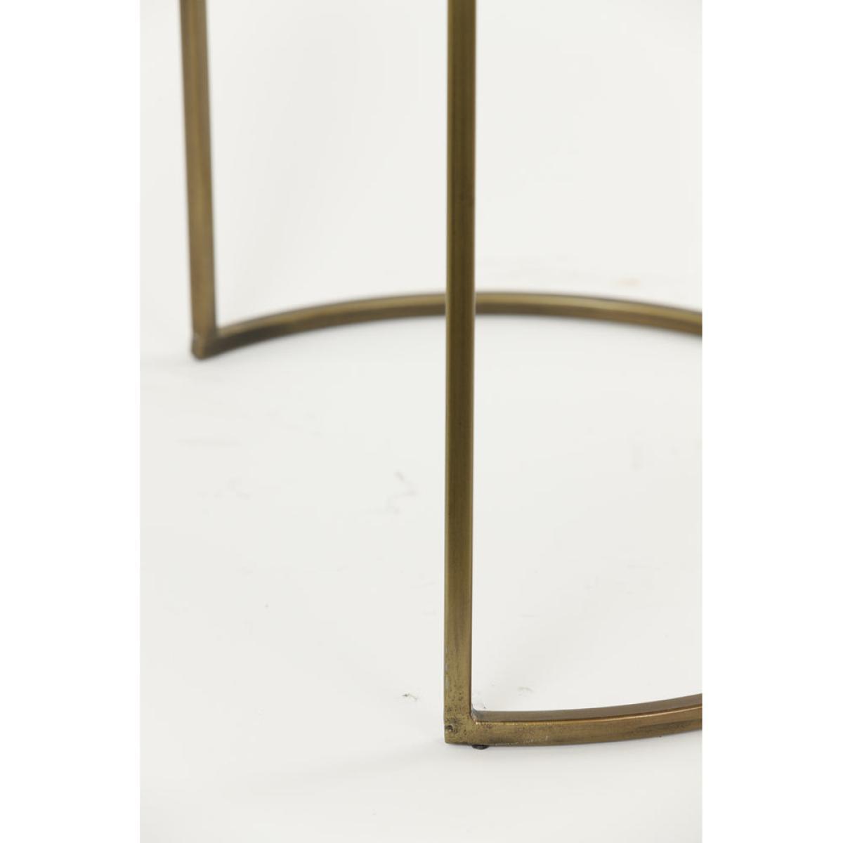Light & Living Sobrina Side Table Black Agate And Ant Bronze Set of 2 – image 5