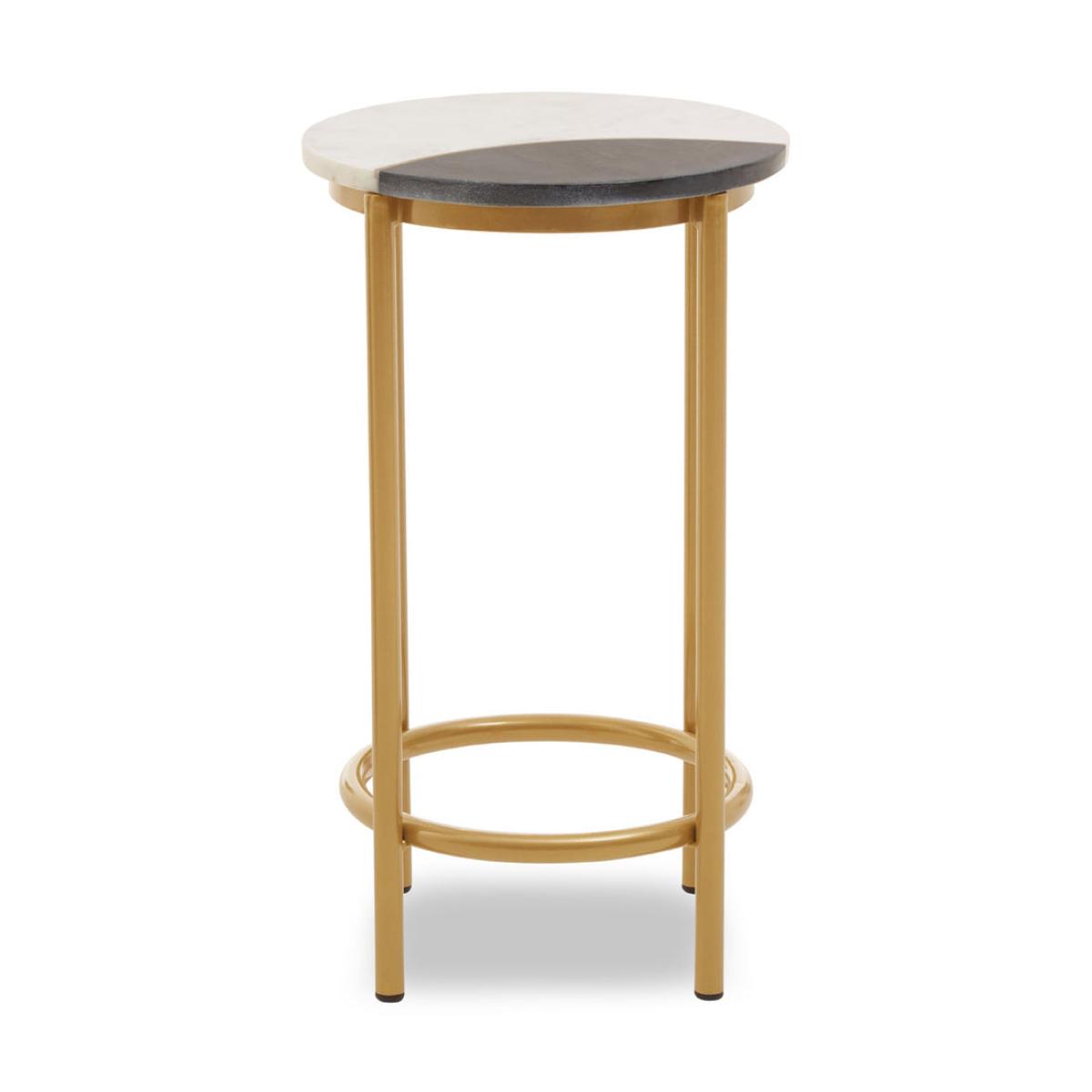 Olivia's Viaan Side Table in 2 Tone Marble & Brass – image 3