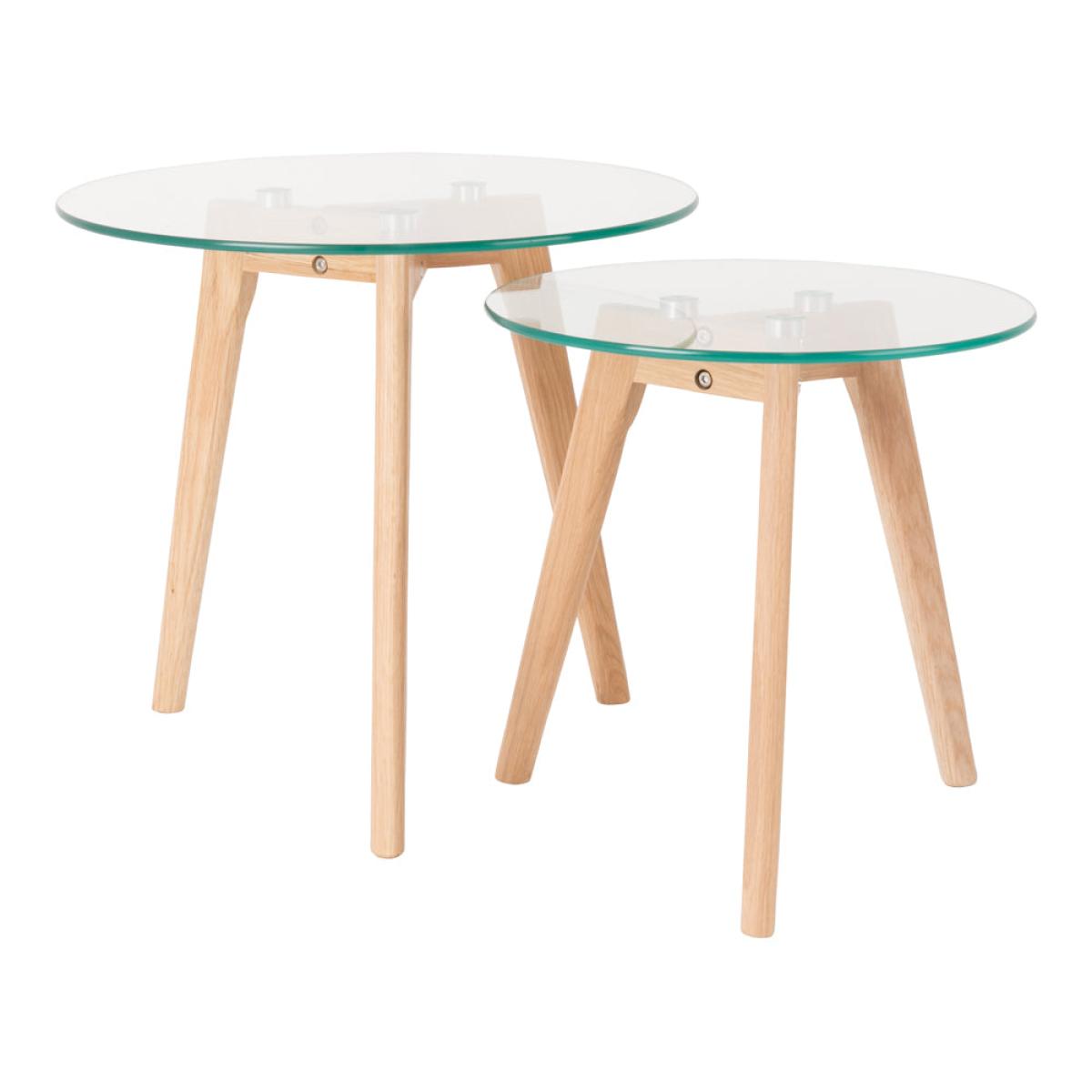Olivia's Nordic Living Collection - Blakely Side Table in Glass & Oak – image 3