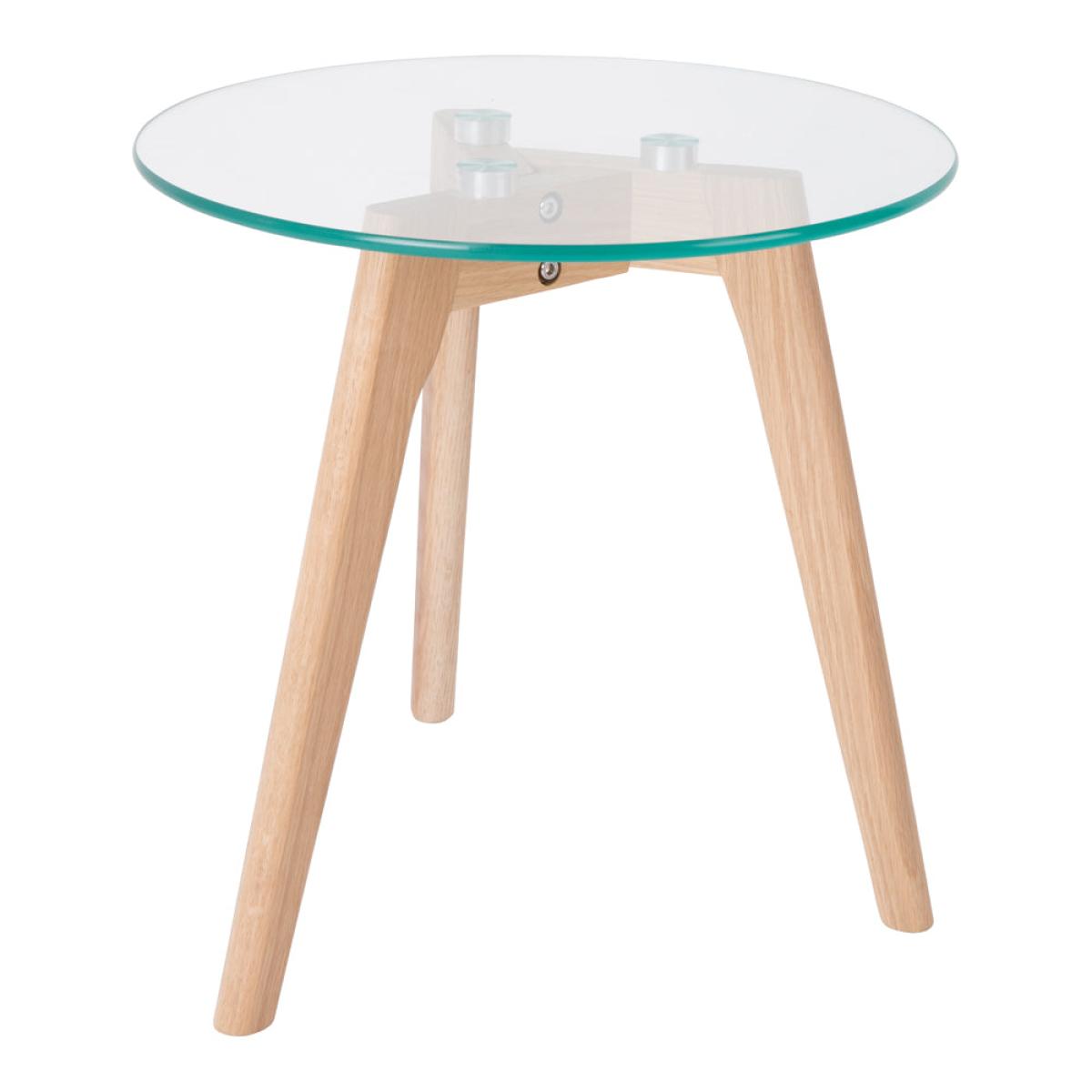 Olivia's Nordic Living Collection - Blakely Side Table in Glass & Oak – image 4