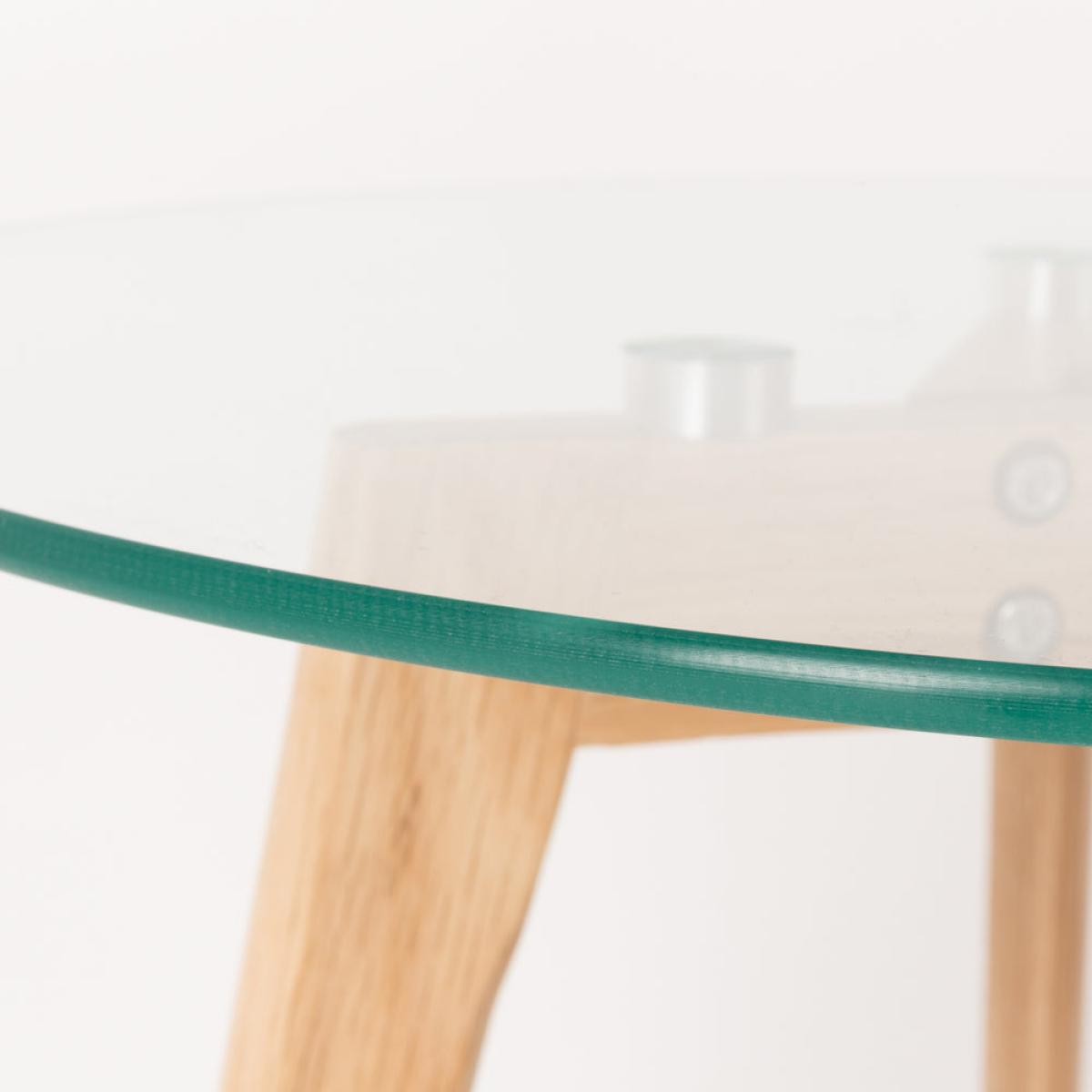 Olivia's Nordic Living Collection - Blakely Side Table in Glass & Oak – image 5