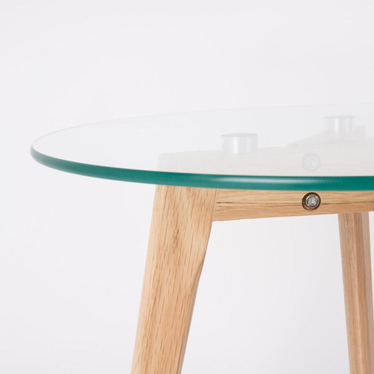 Olivia's Nordic Living Collection - Blakely Side Table in Glass & Oak – image 6