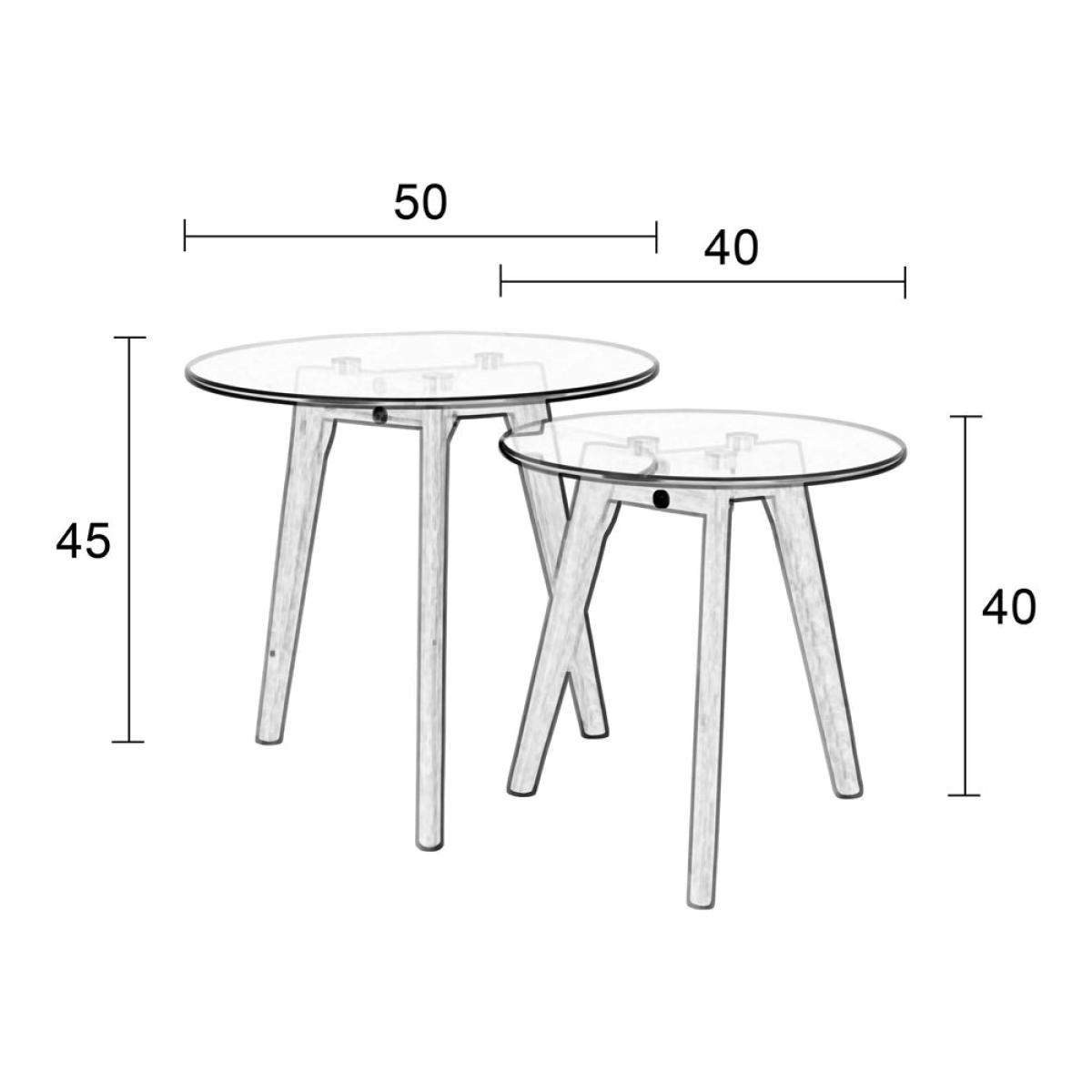 Olivia's Nordic Living Collection - Blakely Side Table in Glass & Oak – image 9