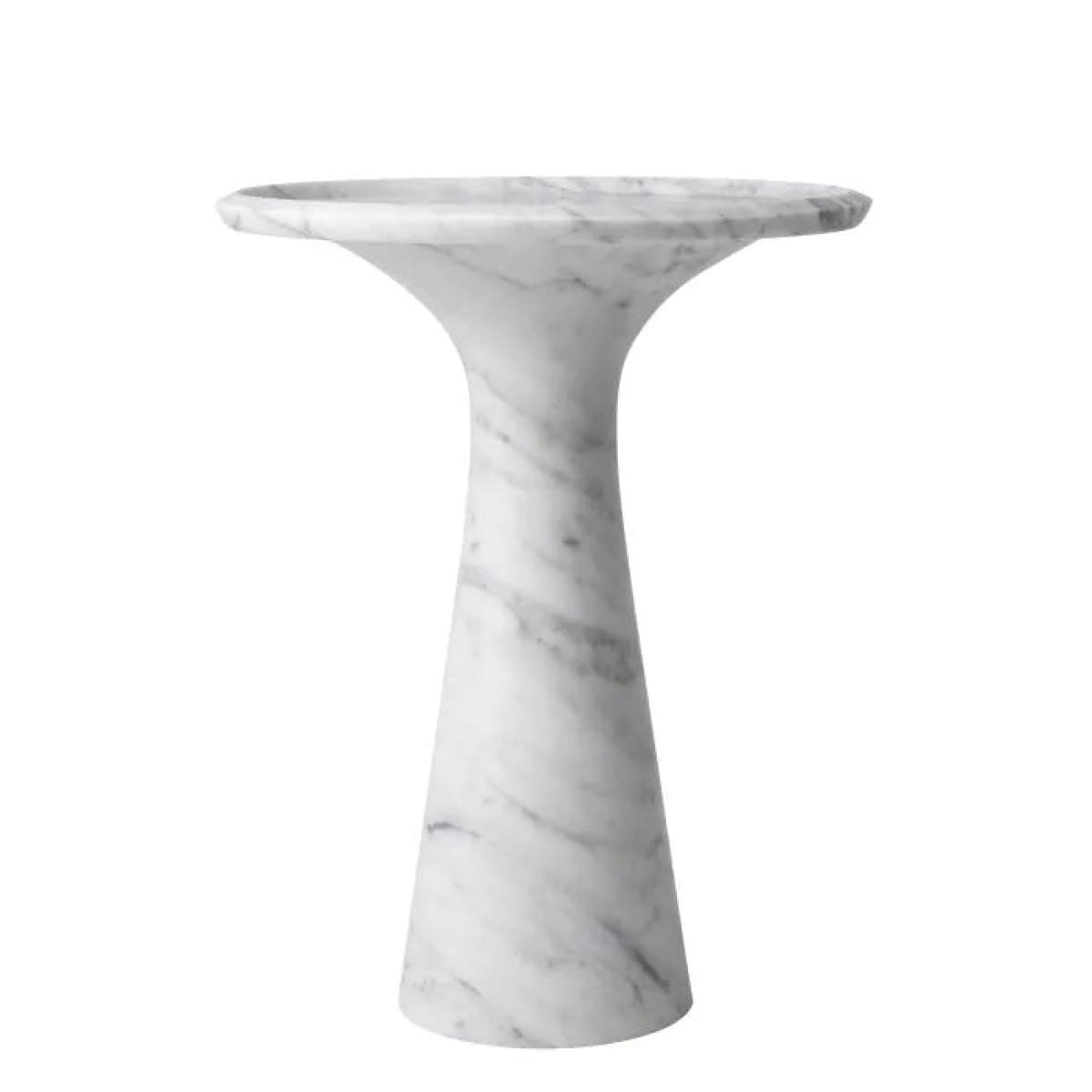 Eichholtz Pompano Low Side Table in White Carrera Marble – image 3