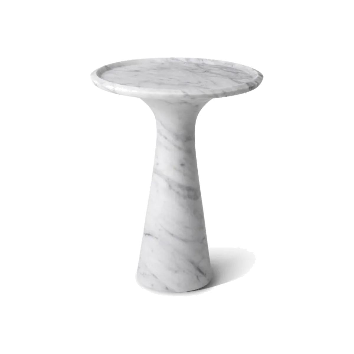 Eichholtz Pompano Low Side Table in White Carrera Marble – image 1