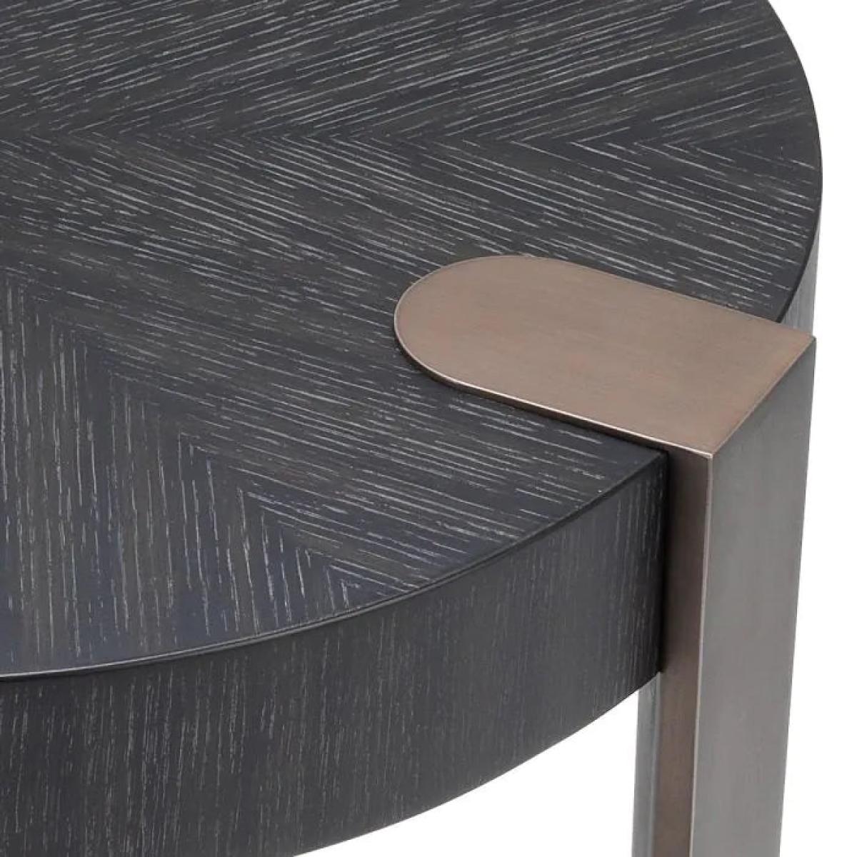 Eichholtz Oxnard Side Table in Charcoal Grey Oak Veneer – image 3