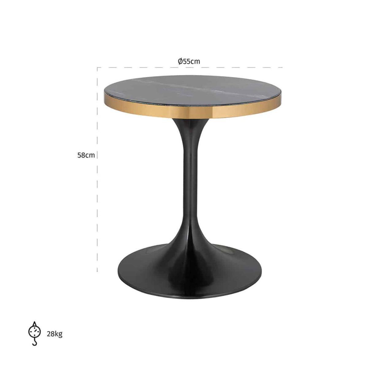 Richmond Iroca Brushed Gold And Black Side Table – image 3