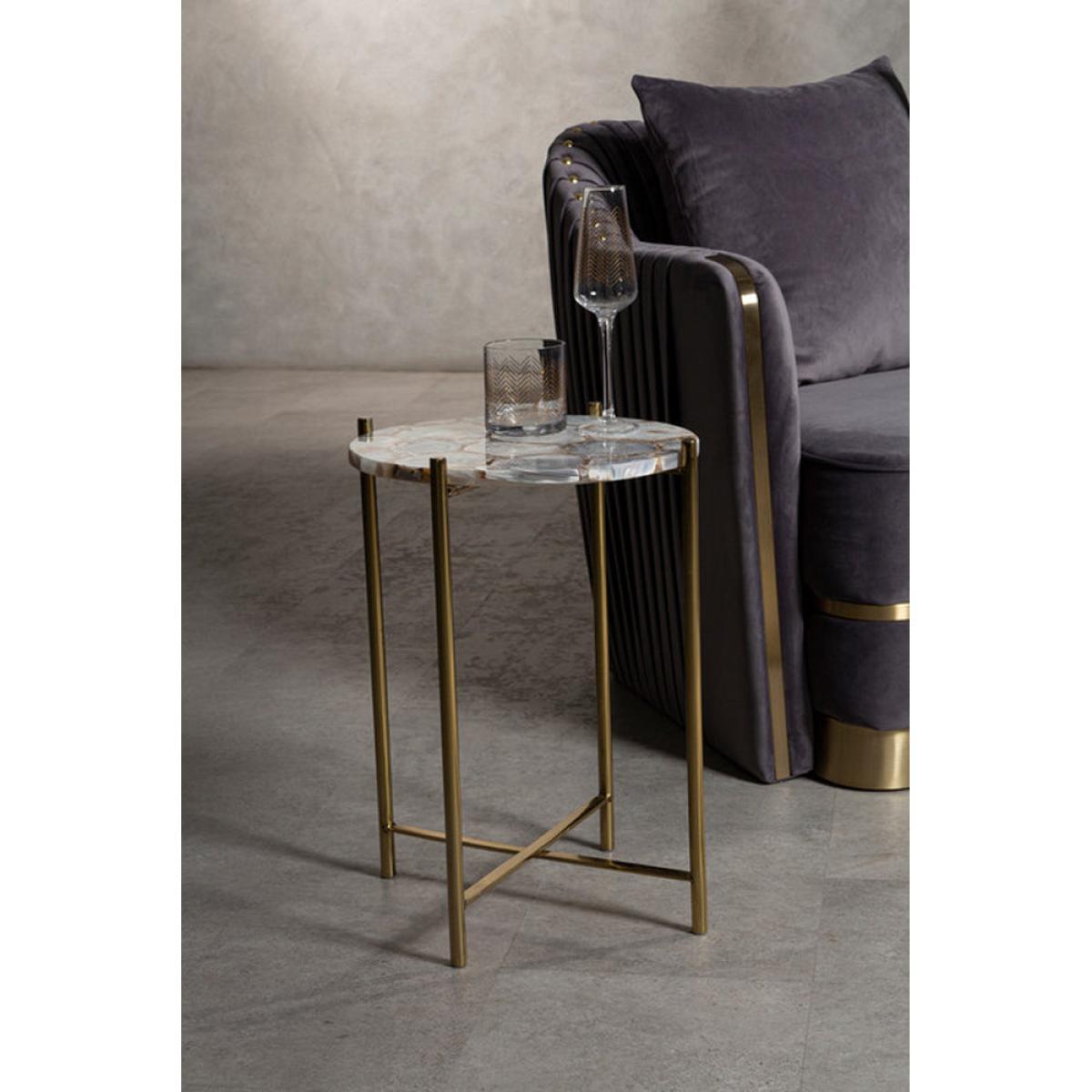 Olivia's Natural Agate Side Table – image 4