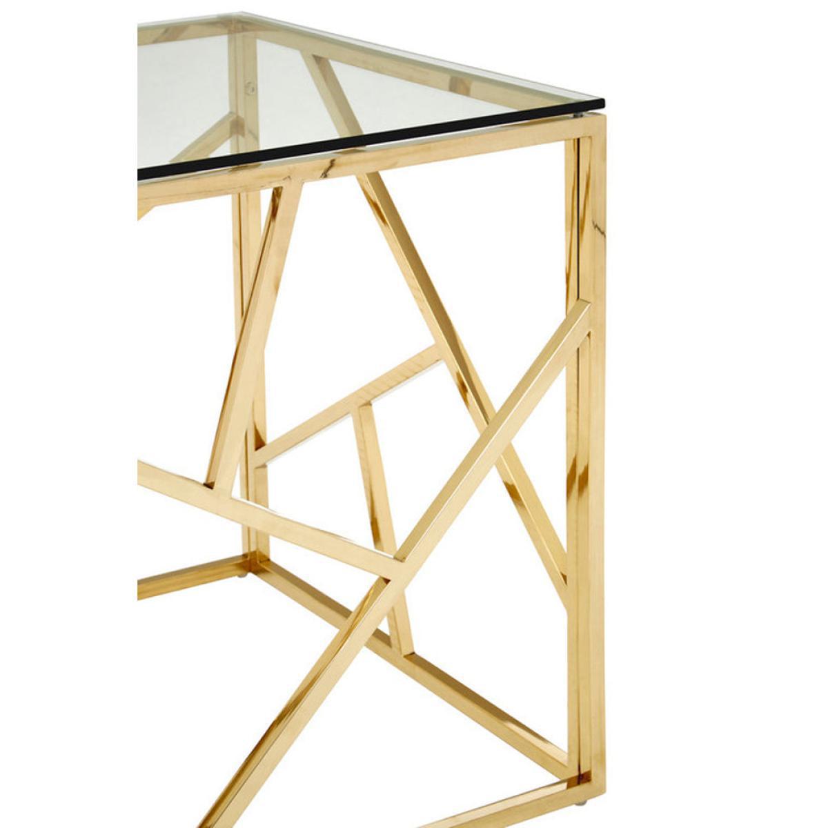 Olivia's Alice Gold And Glass Geometric Side Table – image 2