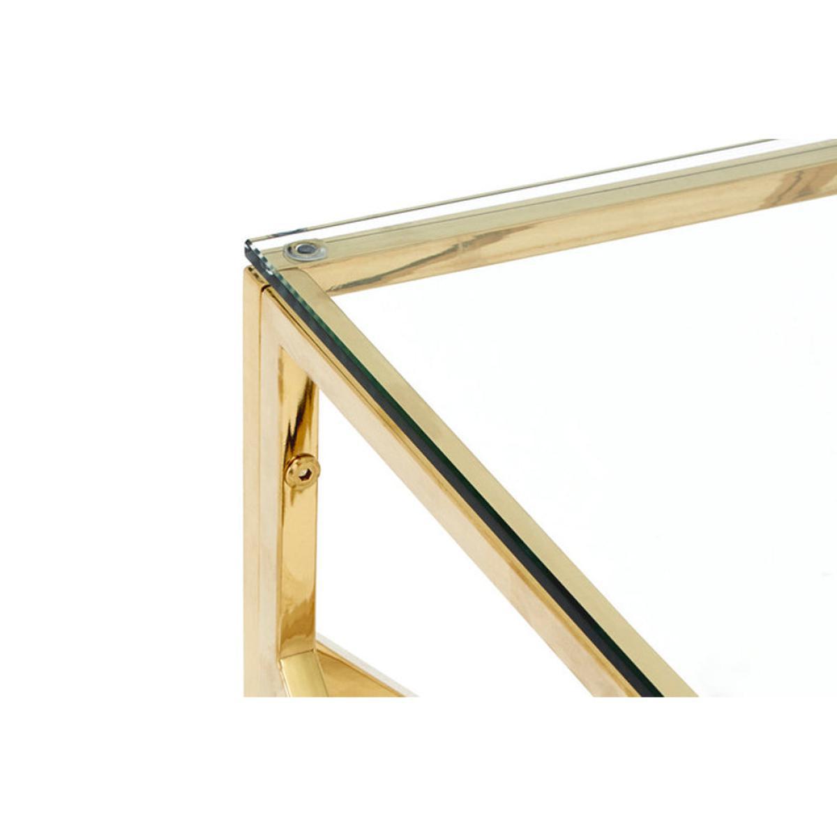 Olivia's Alice Gold And Glass Geometric Side Table – image 3