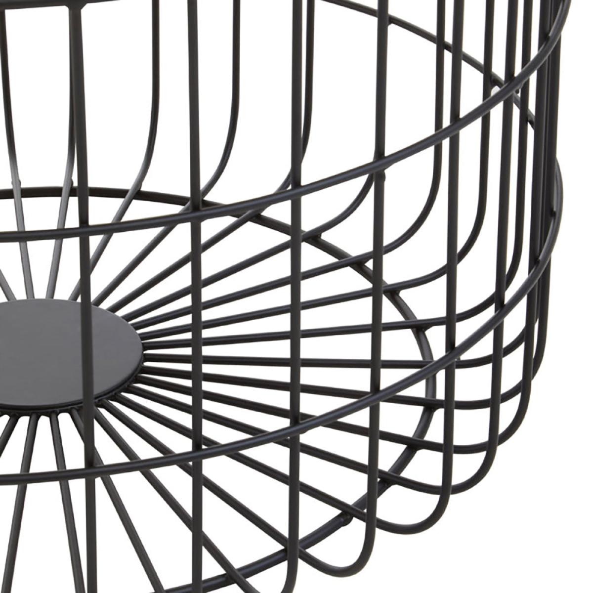 Olivia's Soft Industrial Collection - Palin Side Table with Wooden Top & Black Base – image 4