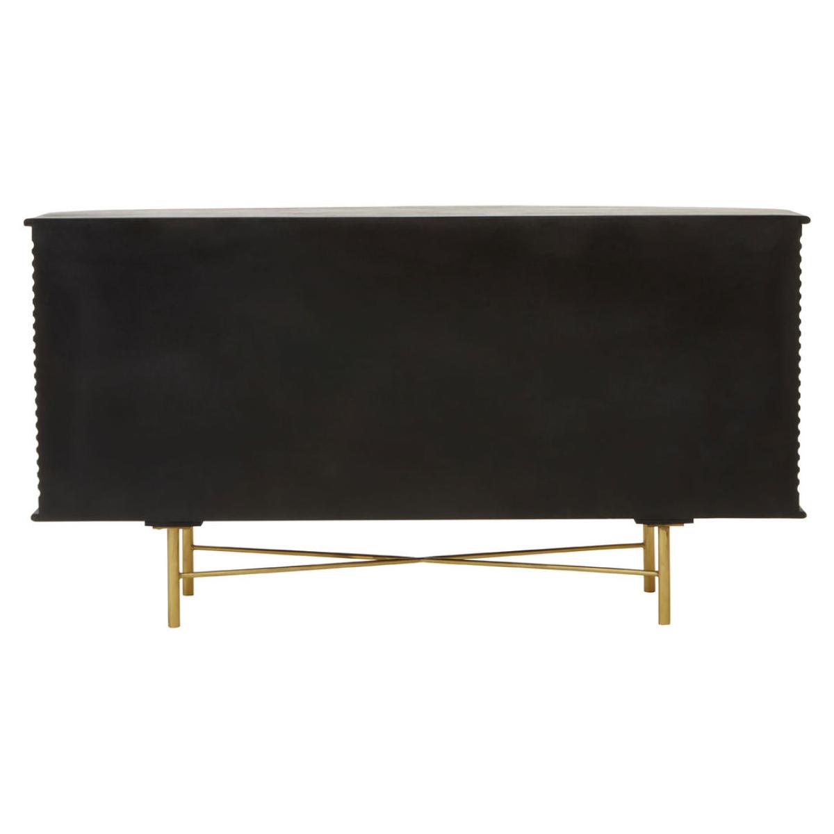 Olivia's Sawyer 3 Drawer Side Table in Brown & Brass – image 5