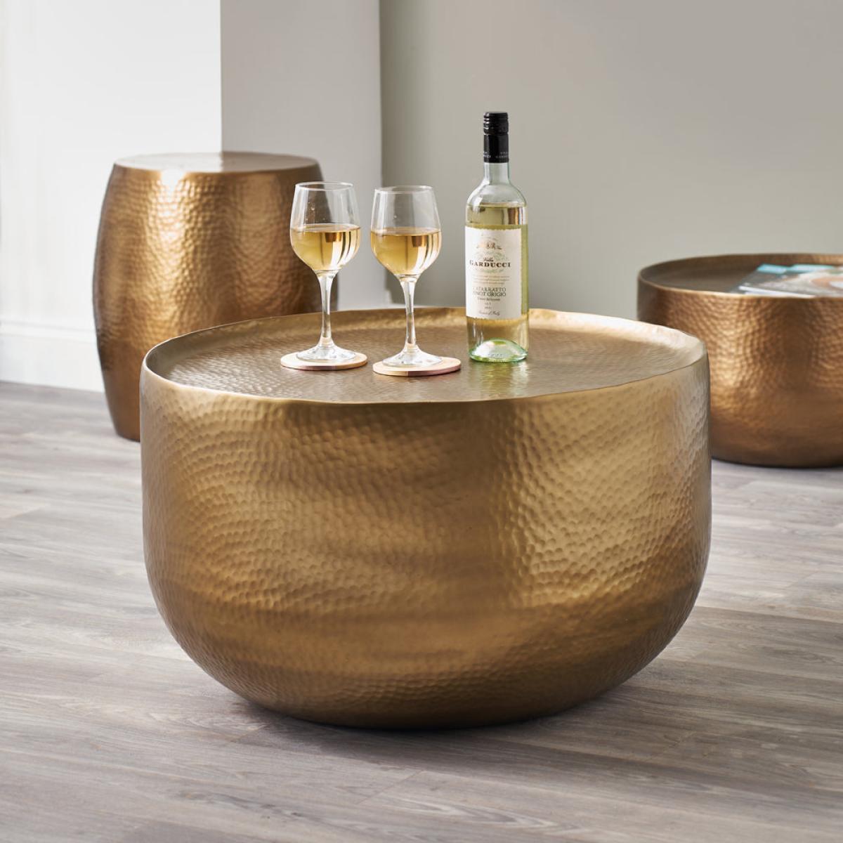 Olivia's Large Sammie Hammered Metal Table in Antique Brass – image 2