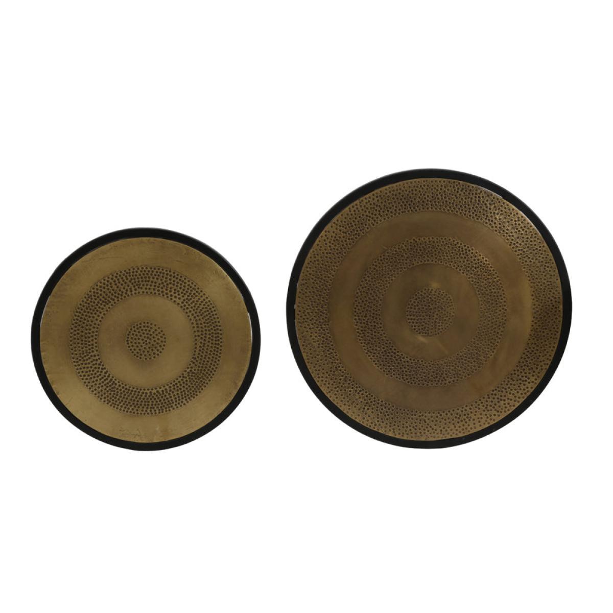 Light & Living Kome Side Table Antique Bronze Hamm And Matt Black Set of 2 – image 2