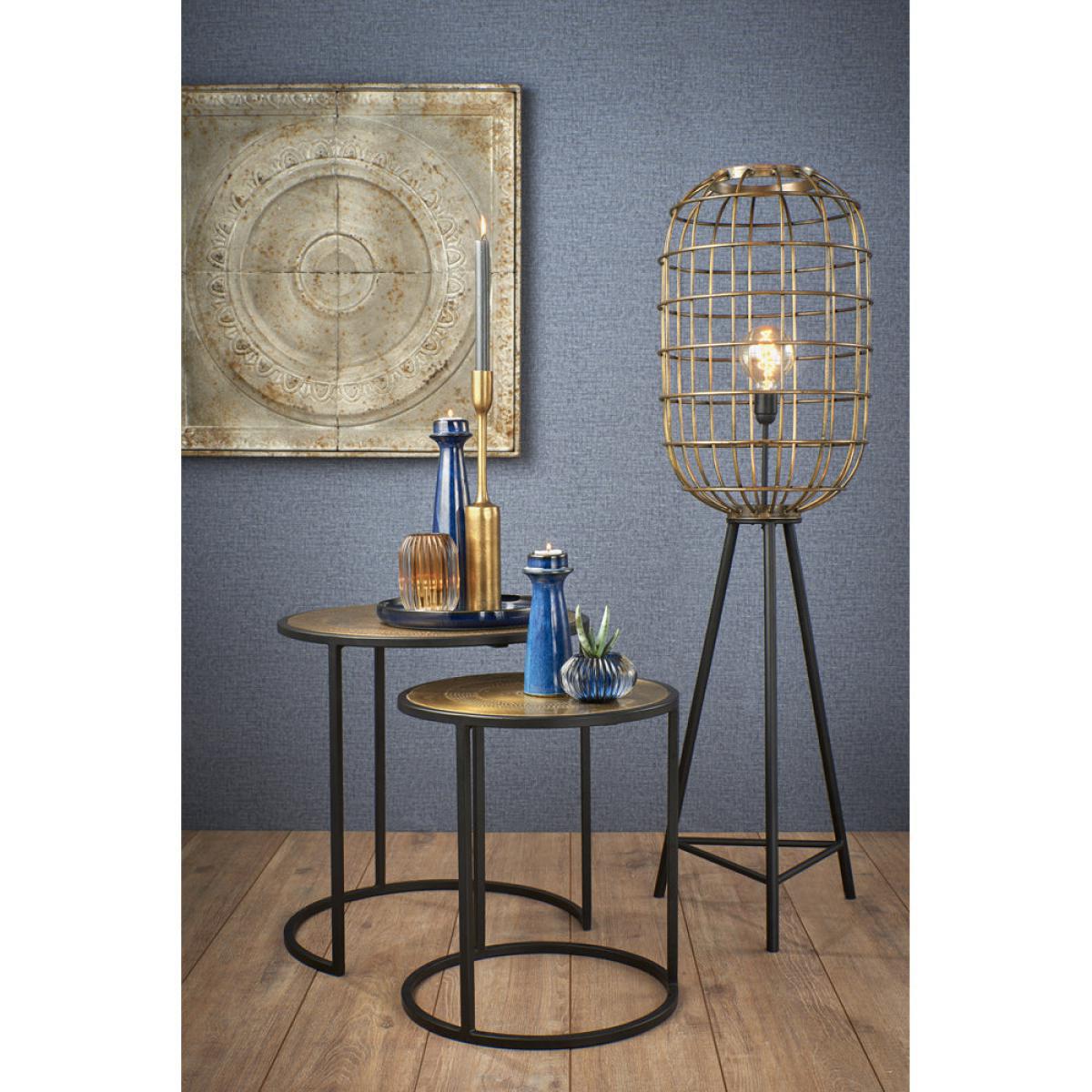 Light & Living Kome Side Table Antique Bronze Hamm And Matt Black Set of 2 – image 3