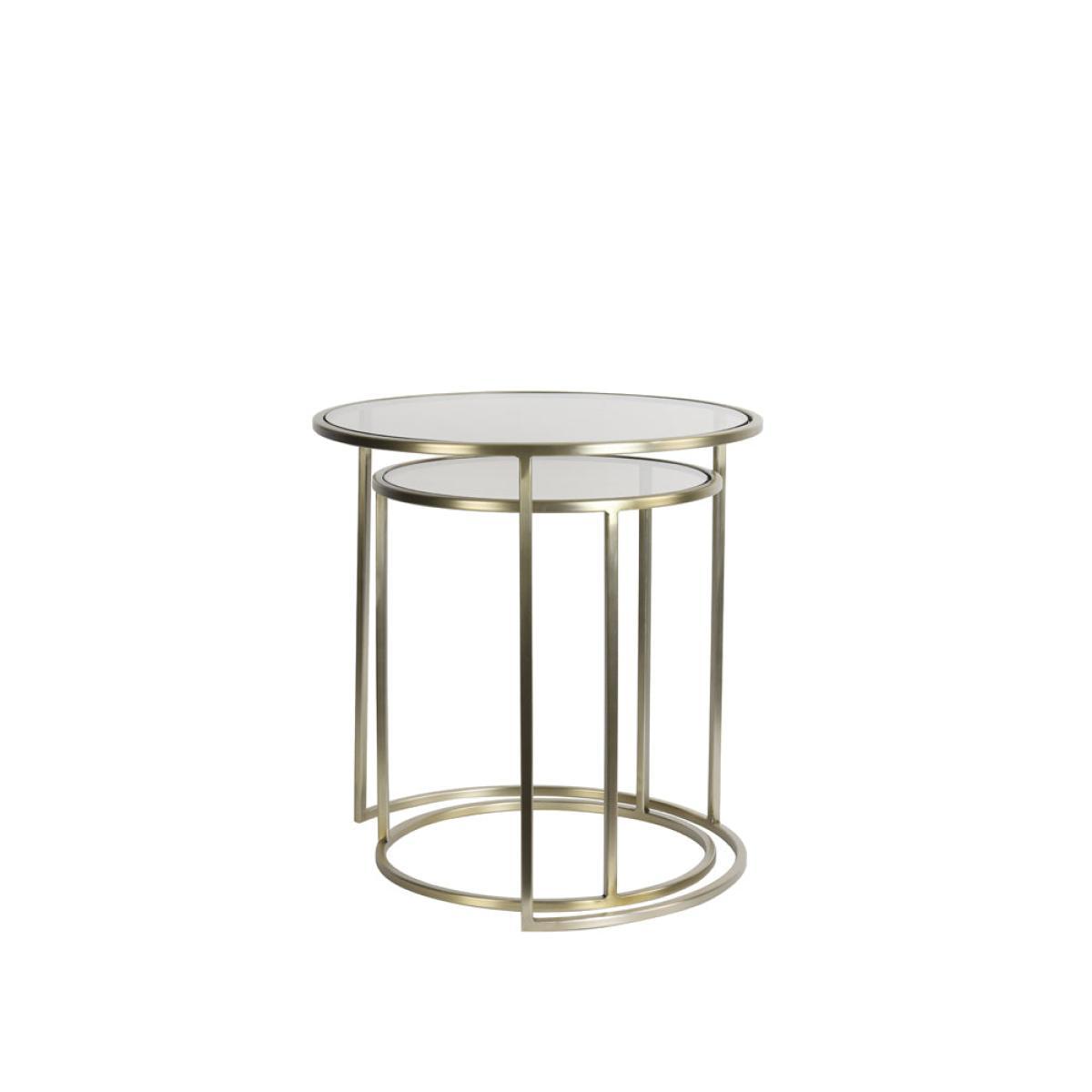 Light & Living Duarte Side Table Brown And Light Gold Set of 2 – image 2