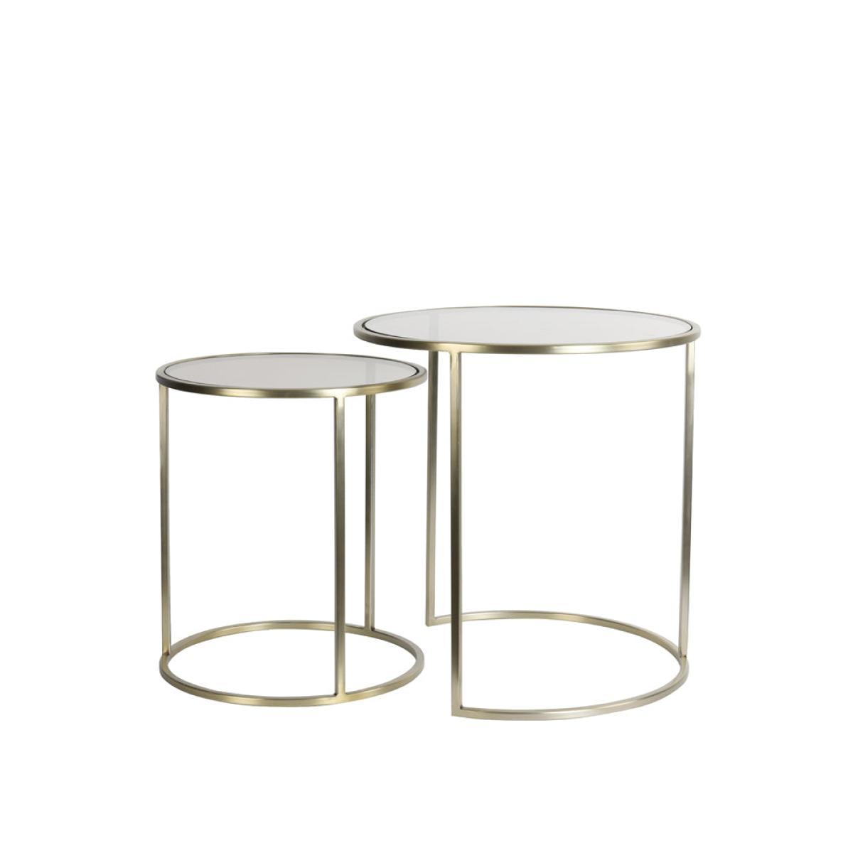 Light & Living Duarte Side Table Brown And Light Gold Set of 2 – image 4