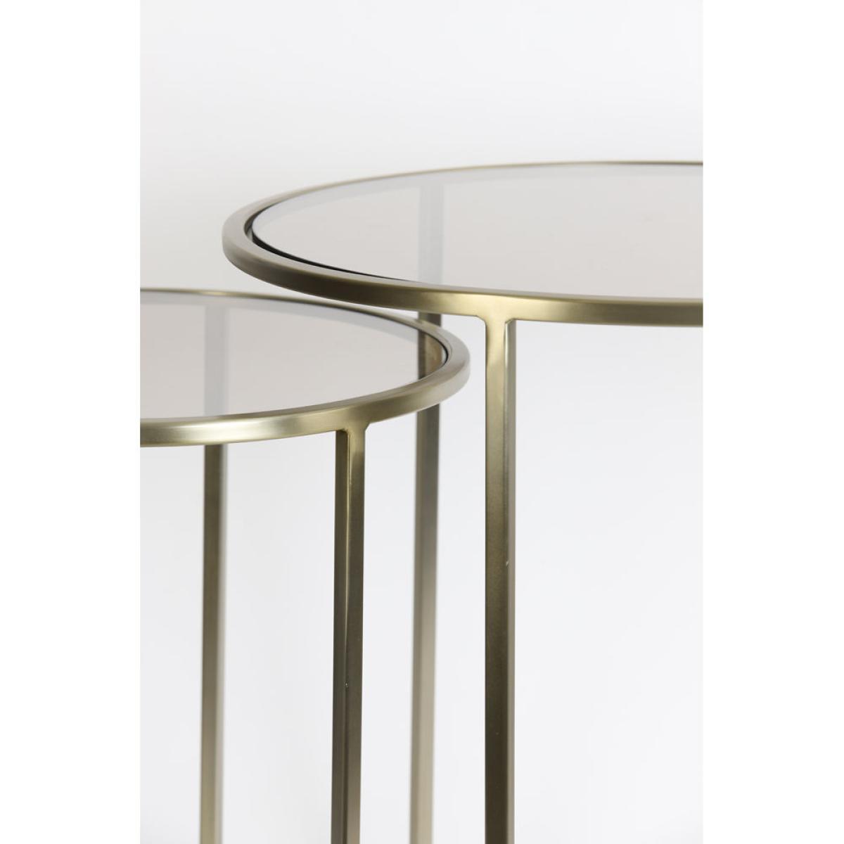 Light & Living Duarte Side Table Brown And Light Gold Set of 2 – image 5