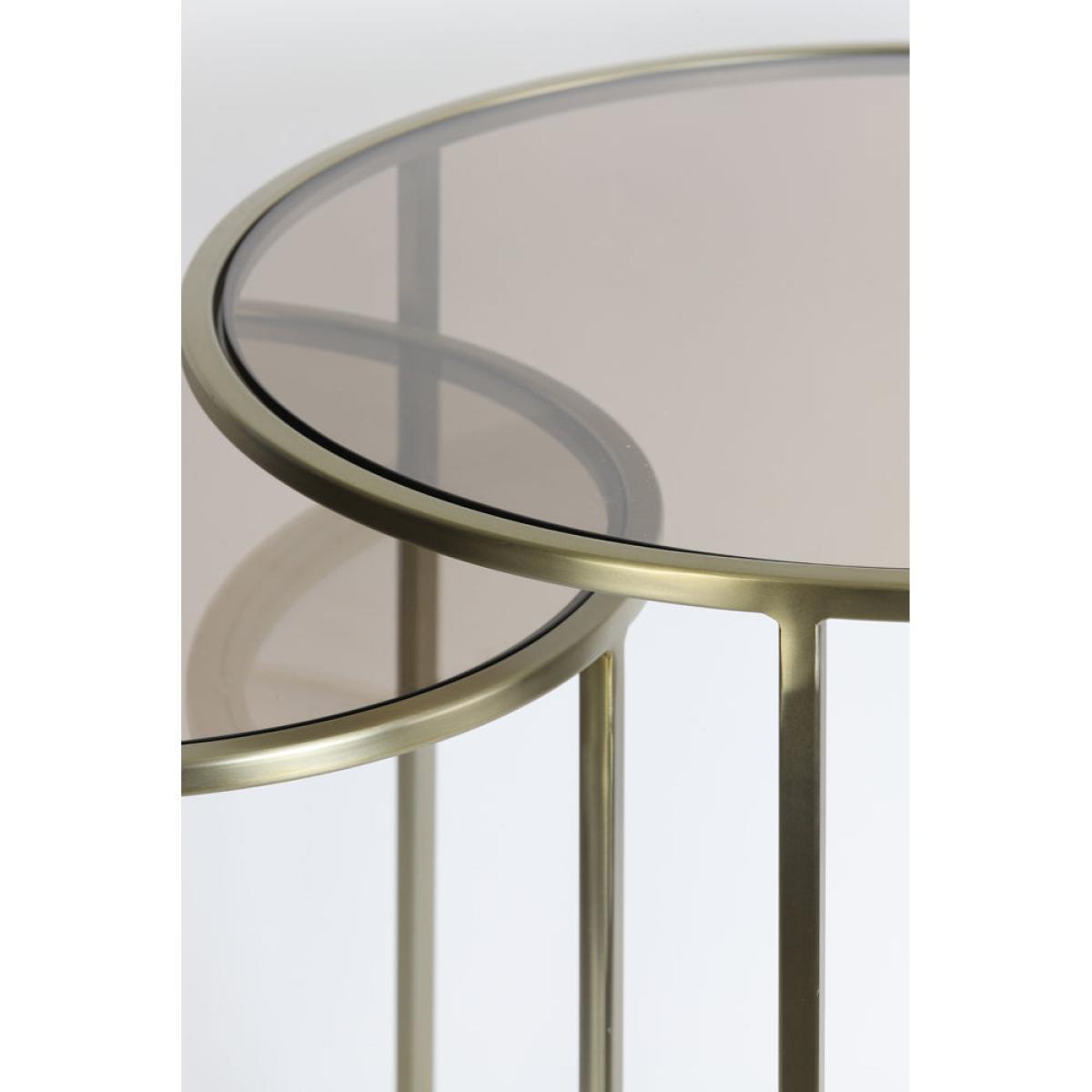 Light & Living Duarte Side Table Brown And Light Gold Set of 2 – image 7