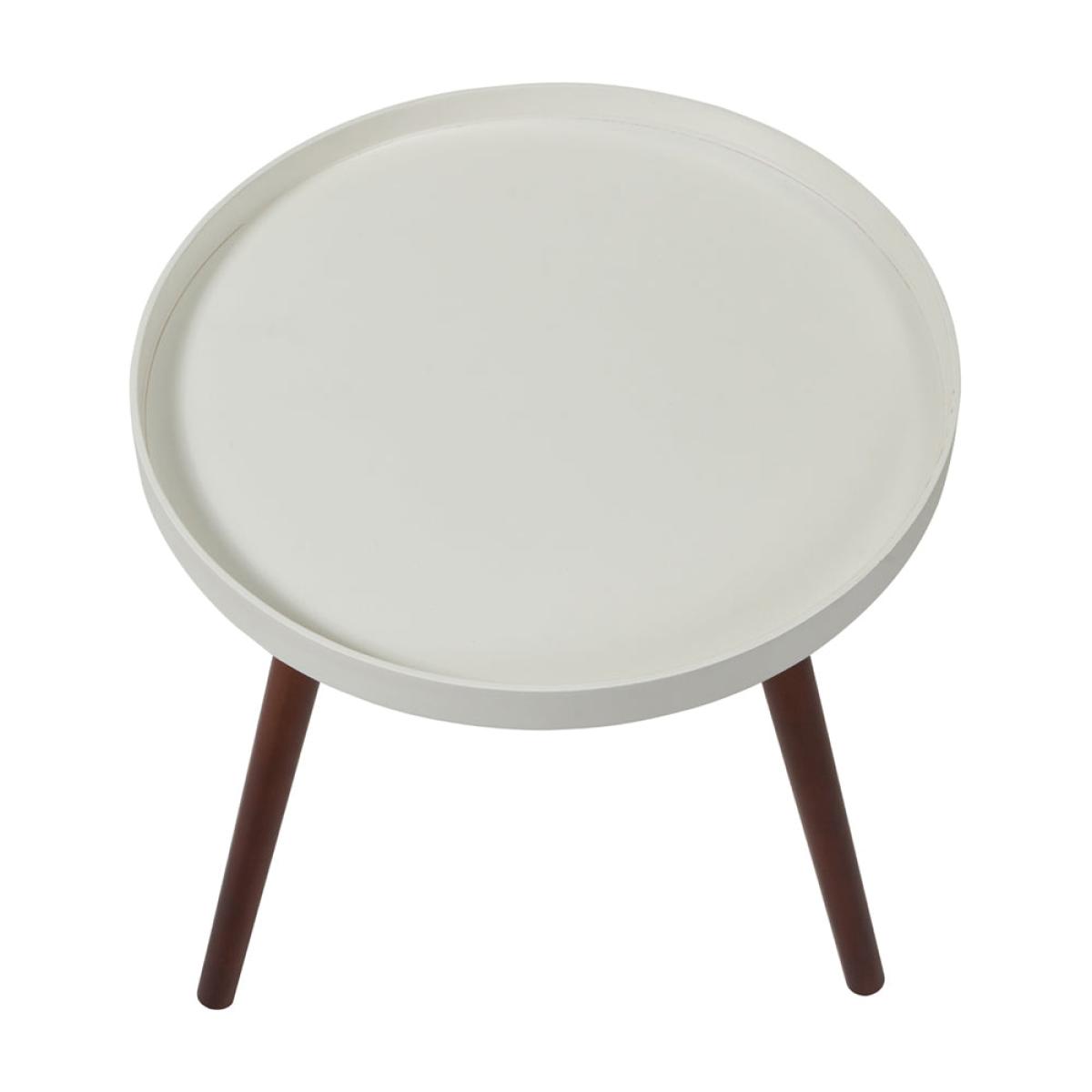 Olivia's Weston Pine Wood Round Table in Brown & White – image 3