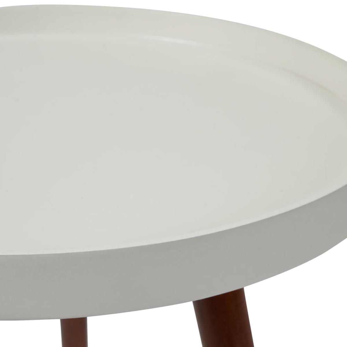 Olivia's Weston Pine Wood Round Table in Brown & White – image 4