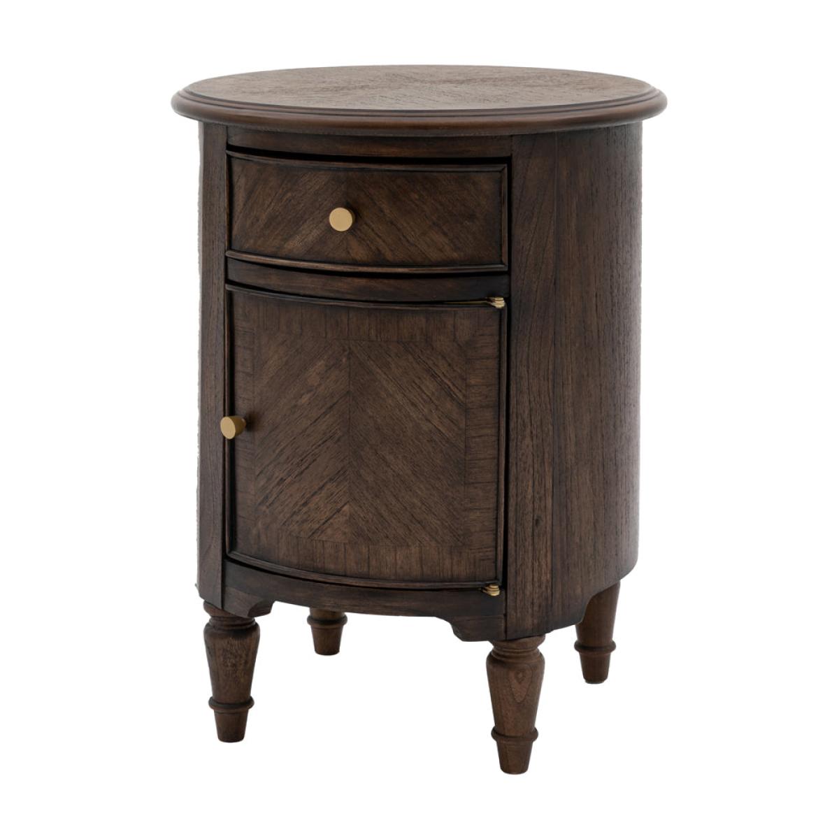 Gallery Interiors Melody Drum Side Table in Brown – image 2