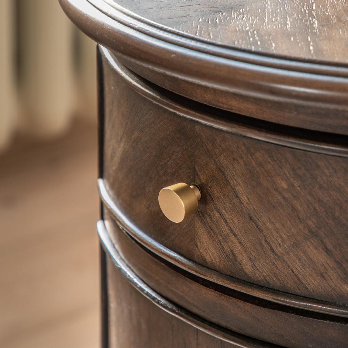 Gallery Interiors Melody Drum Side Table in Brown – image 5